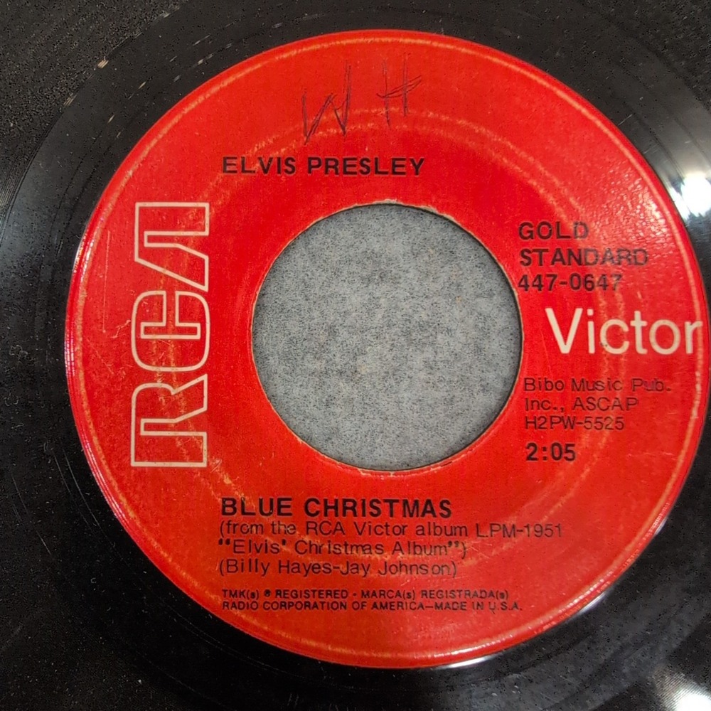 Elvis Presley Blue Christmas Santa Claus Is Back In Town 45 RPM RCA 447-0647 - Picture 1 of 3